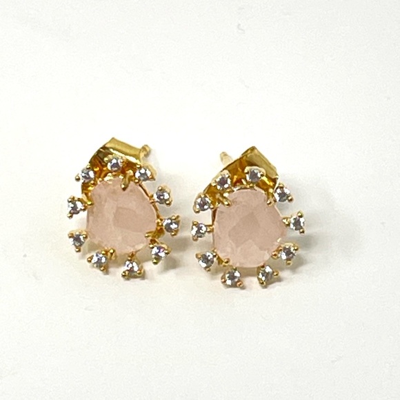 New Anthropologie Rough Cut Rock Crystal Starburst Sunny Post Studs - Picture 2 of 6